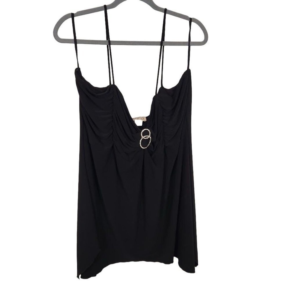 MKM Designs Ruched Top Halter Blouse in‎ Black Size 3X